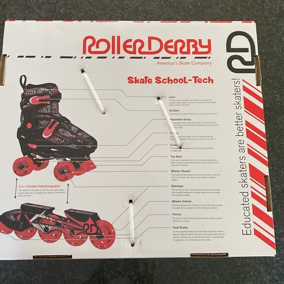 NIB Boys Roller derby 2-1 in line or roller skates size 3-6. - Picture 2 of 4